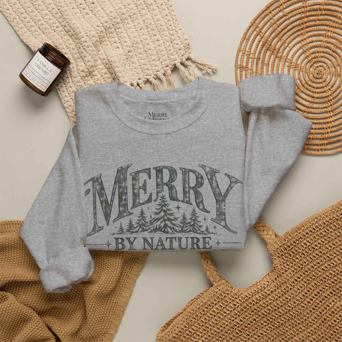 Merry by Nature Christmas Crewneck Sweatshirt