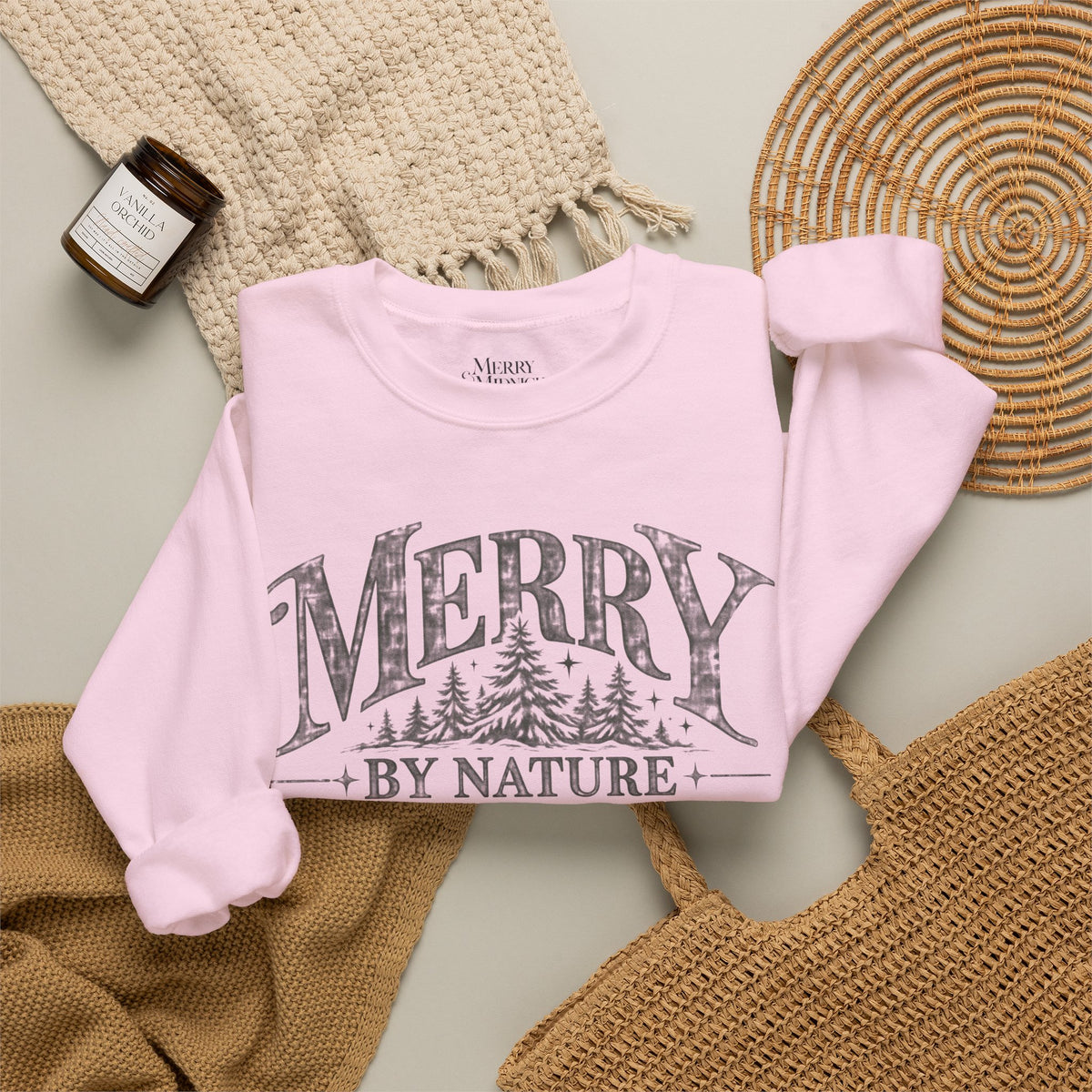 Merry by Nature Christmas Crewneck Sweatshirt